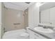 Bathroom with shower/tub combo and grab bars at 3714 Greenery Ct # 214, Tampa, FL 33618
