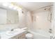 Bathroom featuring tile floors, a vanity, a toilet, and a shower-tub combo at 801 83Rd N Ave # 511, St Petersburg, FL 33702