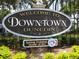 Sign welcoming visitors to Downtown Dunedin at 1669 Fry Ct, Dunedin, FL 34698