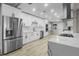 Modern kitchen boasts stainless steel appliances and white cabinetry at 6602 S Emerson Ave, St Petersburg, FL 33707