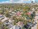 An aerial view of a neighborhood of homes with varying architectural styles with city skyline in the background at 2001 Beach Se Dr, St Petersburg, FL 33705