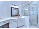 Bathroom with walk-in shower and corner vanity at 807 Belle Timbre Ave, Brandon, FL 33511
