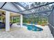 Spacious pool and patio area with a covered lanai, creating a relaxing outdoor space at 807 Belle Timbre Ave, Brandon, FL 33511
