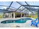 Resort-style pool with covered patio, comfortable seating, and lush landscaping at 807 Belle Timbre Ave, Brandon, FL 33511