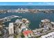 Wide aerial view of the property and surrounding waterfront community at 354 Larboard Way, Clearwater Beach, FL 33767