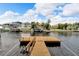 Private dock extending into the canal at 6208 Spoonbill Dr, New Port Richey, FL 34652