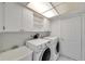 Laundry room with white cabinets and a utility sink at 6208 Spoonbill Dr, New Port Richey, FL 34652