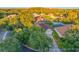Aerial view of a house and neighborhood with pool and lush landscaping at 16310 Ashington Park Dr, Tampa, FL 33647