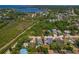 Aerial view showcasing the property and waterfront proximity at 394 Ulelah Ave, Palm Harbor, FL 34683