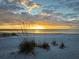 Cloudy sunrise at the beach with dune grass in the foreground and light reflecting across the flat water at 2716 49Th S St, Gulfport, FL 33707