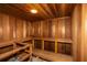 Community sauna with wooden interior at 736 Island Way # 606, Clearwater Beach, FL 33767
