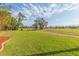 Landscaped backyard with open green space and distant homes at 924 Bunker View Dr, Apollo Beach, FL 33572