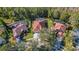 Three homes with private pools, aerial view at 18214 Stillwell Ln, Tampa, FL 33647