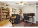 Bright home office features built-in shelving and ample workspace at 22247 Red Jacket Ln, Land O Lakes, FL 34639