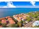 Aerial view showing building location and waterfront access at 1340 Bayshore Blvd # 407, Dunedin, FL 34698