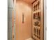 Elegant elevator with wood paneling and a scenic mural at 1340 Bayshore Blvd # 407, Dunedin, FL 34698