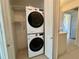 Convenient laundry closet with a stackable washer and dryer at 2991 Flint S Dr # 77-D, Clearwater, FL 33759