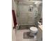 Bathroom with shower stall and updated vanity at 515 Cottage Ln, Brandon, FL 33510