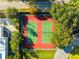 Aerial view of two tennis courts at 15106 Meadowlake St, Odessa, FL 33556