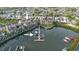 Aerial view of townhouses and private boat docks at 4338 Spinnaker Cove Ln, Tampa, FL 33615