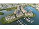 Waterfront community view with multiple units and boat docks at 4338 Spinnaker Cove Ln, Tampa, FL 33615