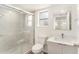Clean bathroom with walk-in shower and modern vanity at 801 83Rd N Ave # 120, St Petersburg, FL 33702