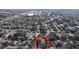 Aerial view showing home's location in residential area at 8109 N Edison Ave, Tampa, FL 33604