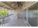 Private balcony with tiled flooring and ceiling fan at 1355 Pinellas Bayway S # 23, Tierra Verde, FL 33715