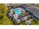 Aerial view of community pool and surrounding amenities at 4919 Pamplona Ct., Wimauma, FL 33598