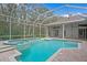 Spacious screened pool and spa with brick pavers at 10106 Radcliffe Dr, Tampa, FL 33626