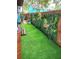 Artificial turf backyard with a wooden fence and lush green wall at 143 44Th N Ave, St Petersburg, FL 33703