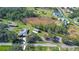 Aerial view showcasing home, pool, detached garage, and surrounding land at 8345 Shenandoah Run, Wesley Chapel, FL 33544