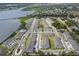 Aerial view of waterfront townhome community at 1003 Starboard Ct, Oldsmar, FL 34677