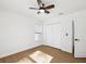 A bright bedroom with hardwood floors and closet at 1741 25Th N Ave, St Petersburg, FL 33713