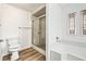 Bathroom featuring a shower and tub with updated fixtures at 36925 Kiowa Ave, Zephyrhills, FL 33542