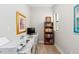 Bright home office features built-in shelving and ample workspace at 14672 Horse Trot Rd, Lithia, FL 33547
