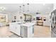 Open concept kitchen with island, stainless steel appliances, and white cabinets at 14672 Horse Trot Rd, Lithia, FL 33547