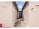Front entrance with a blue door and walkway at 9104 Sandcroft Ct, Tampa, FL 33615