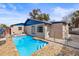 Residential pool with flagstone patio and fence at 9104 Sandcroft Ct, Tampa, FL 33615