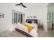 Modern bedroom with a city view and ensuite bath at 100 1St N Ave # 1601, St Petersburg, FL 33701