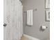 Bathroom with shower/tub combo and gray walls at 12055 Gandy N Blvd # 243, St Petersburg, FL 33702