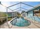 Screened, kidney-shaped pool in backyard oasis at 8436 Red Roe Dr, New Port Richey, FL 34653