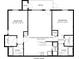 Two-bedroom apartment floor plan with open kitchen, living and dining area, and patio at 10263 Gandy N Blvd # 107, St Petersburg, FL 33702