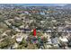 Wide aerial view showing home's location in a residential neighborhood at 1340 Williams Dr, Clearwater, FL 33764