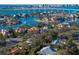 Aerial view showing home location on waterfront property near bridge at 307 Harbor View Ln, Largo, FL 33770