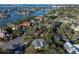 Aerial view highlighting the home near waterfront at 307 Harbor View Ln, Largo, FL 33770