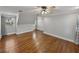 Primary bedroom with hardwood floors and ceiling fan at 307 Harbor View Ln, Largo, FL 33770