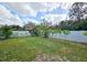 Spacious backyard with grassy lawn and tropical plants at 7211 Waycross Ave, Tampa, FL 33619