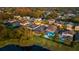 Aerial view of neighborhood with lake and homes at 13431 Canopy Creek Dr, Tampa, FL 33625