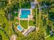 Aerial view of Highlander Pool complex at 1611 Brook Dr, Dunedin, FL 34698